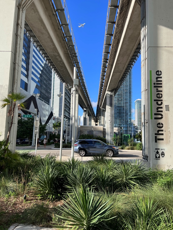 Completed Underline Phase in Brickell, a neighborhood in Miami.